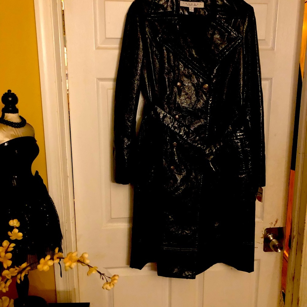 Brand new black faux patent leather